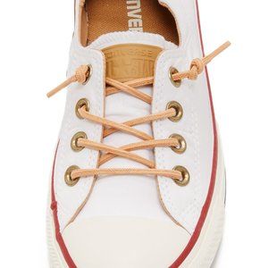 White slip-on CONVERSE with boat style, tan laces!